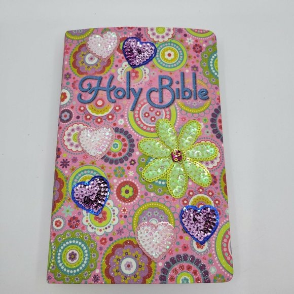 Other - International Children's Bible Shiny Sequin Pink Colorful Holy Bible